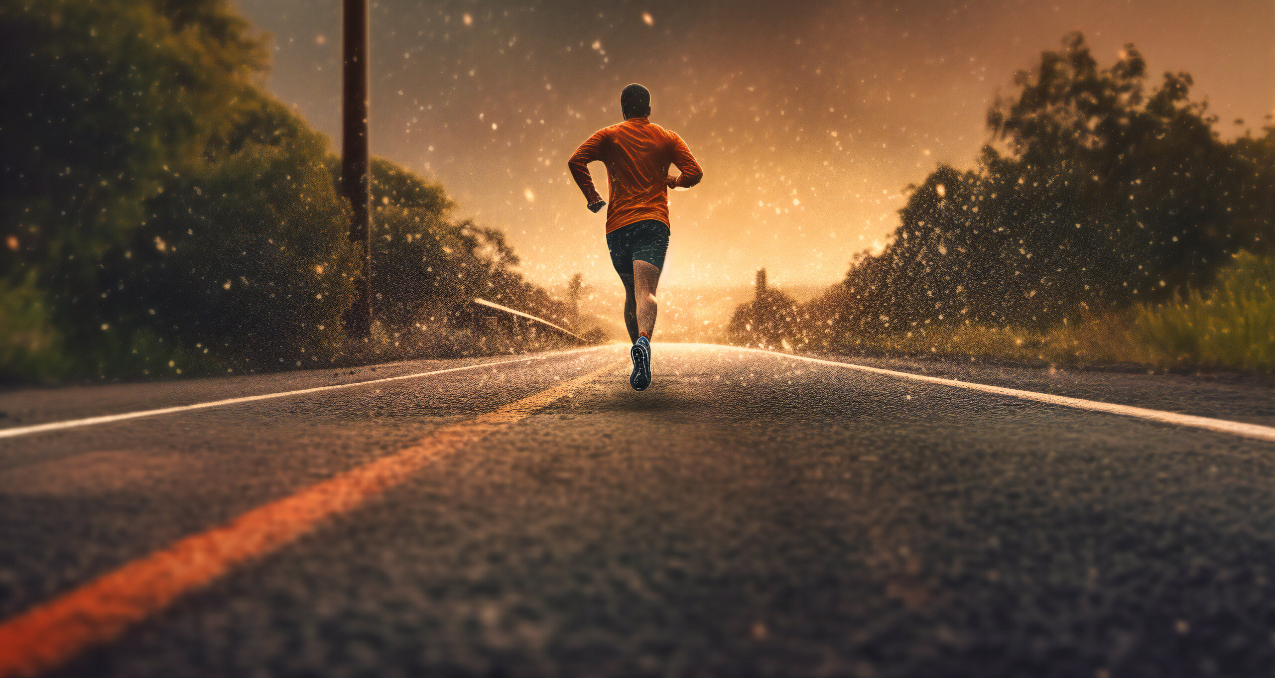 runner running on the road in shoes